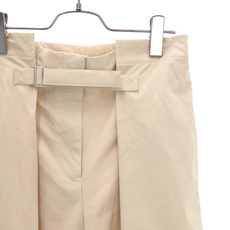 JIL SANDER / ジルサンダー | コットンチノ ベルクロ タック ワイドパンツ | 32 | レディース