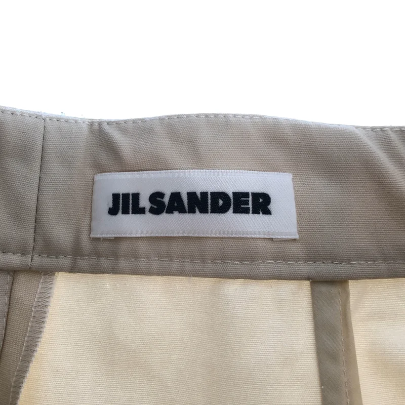 JIL SANDER / ジルサンダー | コットンチノ ベルクロ タック ワイドパンツ | 32 | レディース