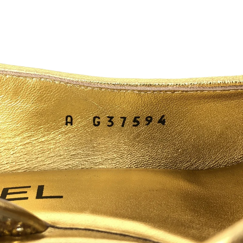 CHANEL / シャネル | グリッター バックストラップ パンプス | 35C | レディース
