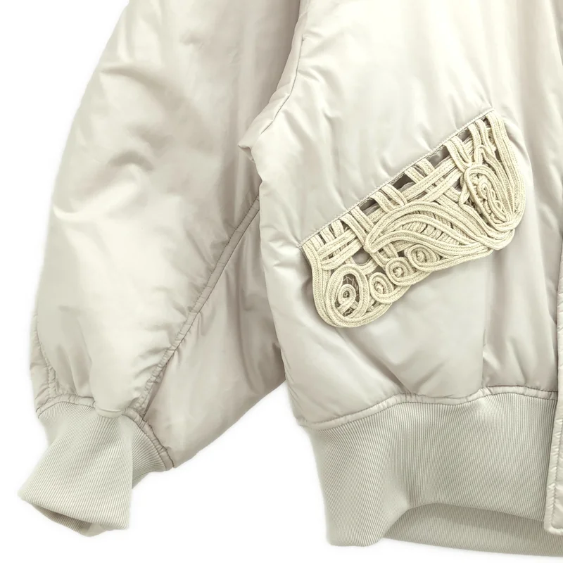 Mame Kurogouchi / マメクロゴウチ | 2025SS | Cording Embroidery Collarless Flight Jacket エンブロイダリー フライトジャケット | 1 | レディース