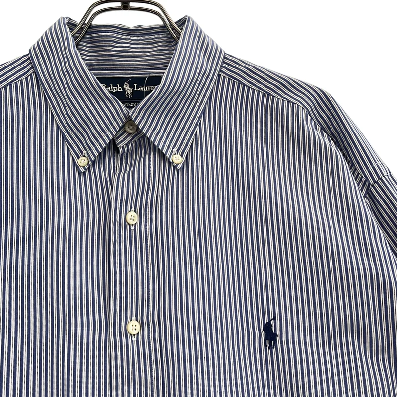 RALPH LAUREN / ラルフローレン | コットン ストライプ ボタンダウンシャツ | 16 1/2 | メンズ