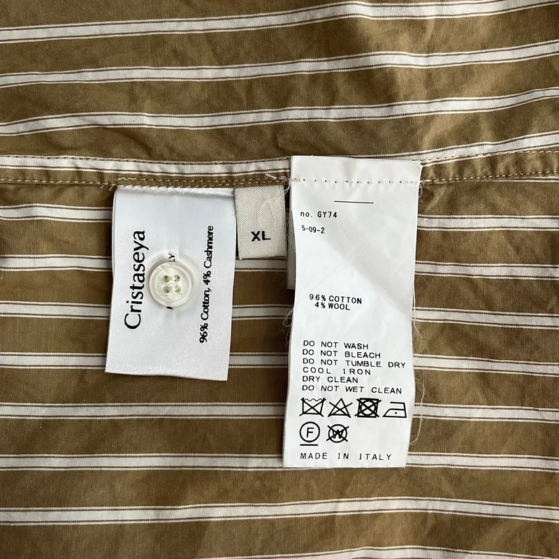 Cristaseya / クリスタセヤ | 2021AW | コットン ストライプ オーバーサイズシャツ | XL | メンズ