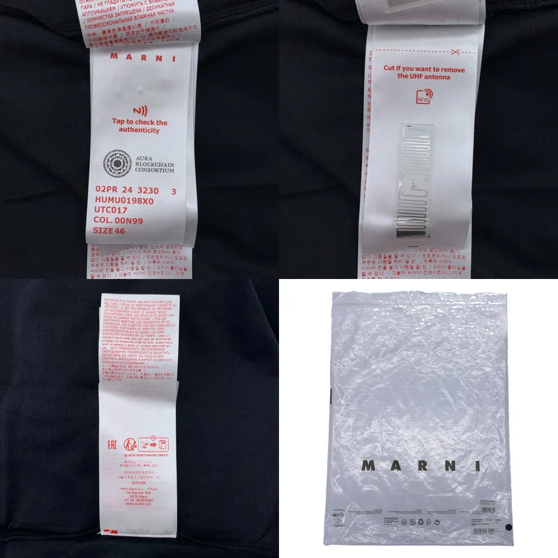MARNI / マルニ | オーガニックコットン ロゴパッチ Tシャツ | 46 | メンズ