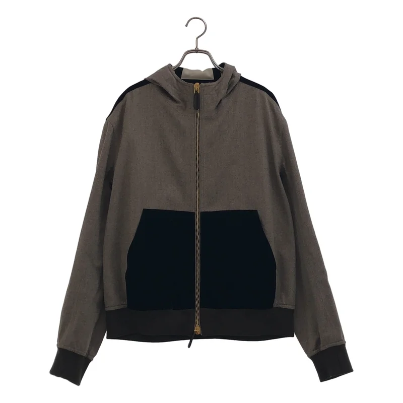 GIORGIO ARMANI / ジョルジオアルマーニ | ベロア切替 ジップアップ ジャケット | 50R | メンズ