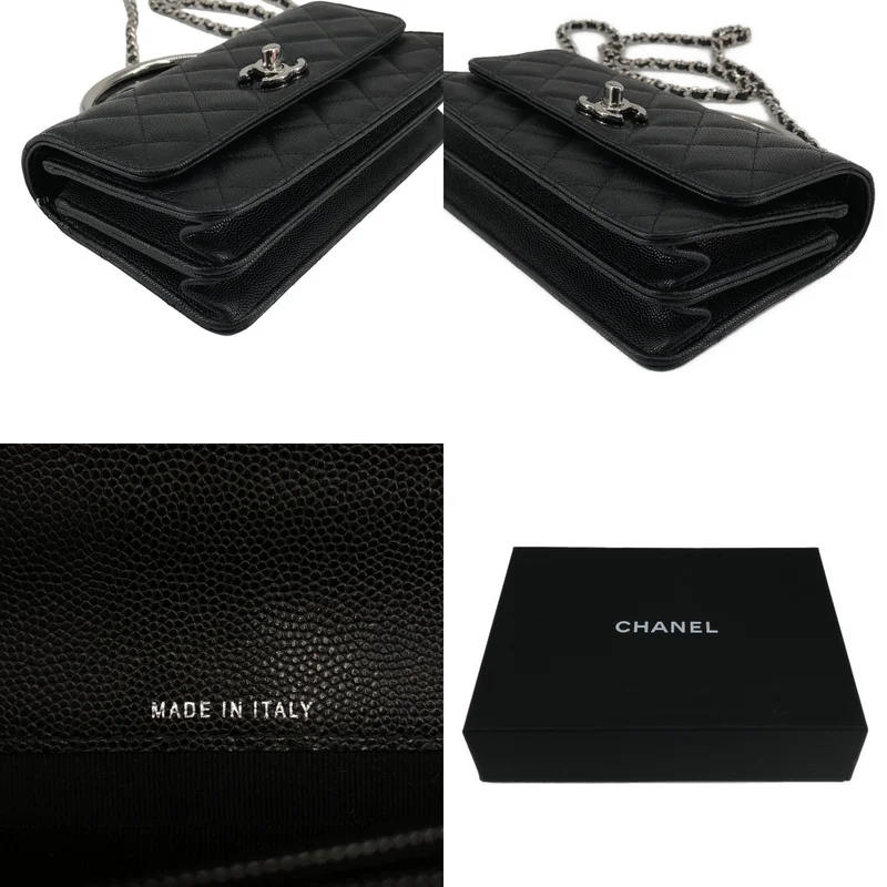 CHANEL / シャネル | メタルハンドル キャビアスキン ショルダーバッグ AP3705 |