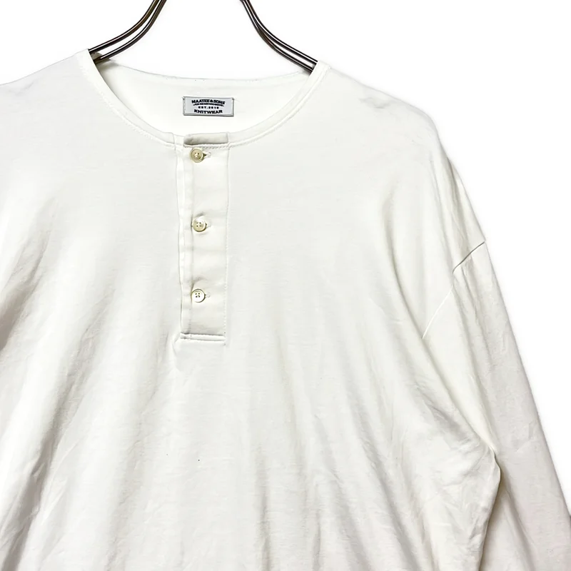 MAATEE&SONS / マーティー&サンズ | コットン ヘンリーネック カットソー | 1 | メンズ