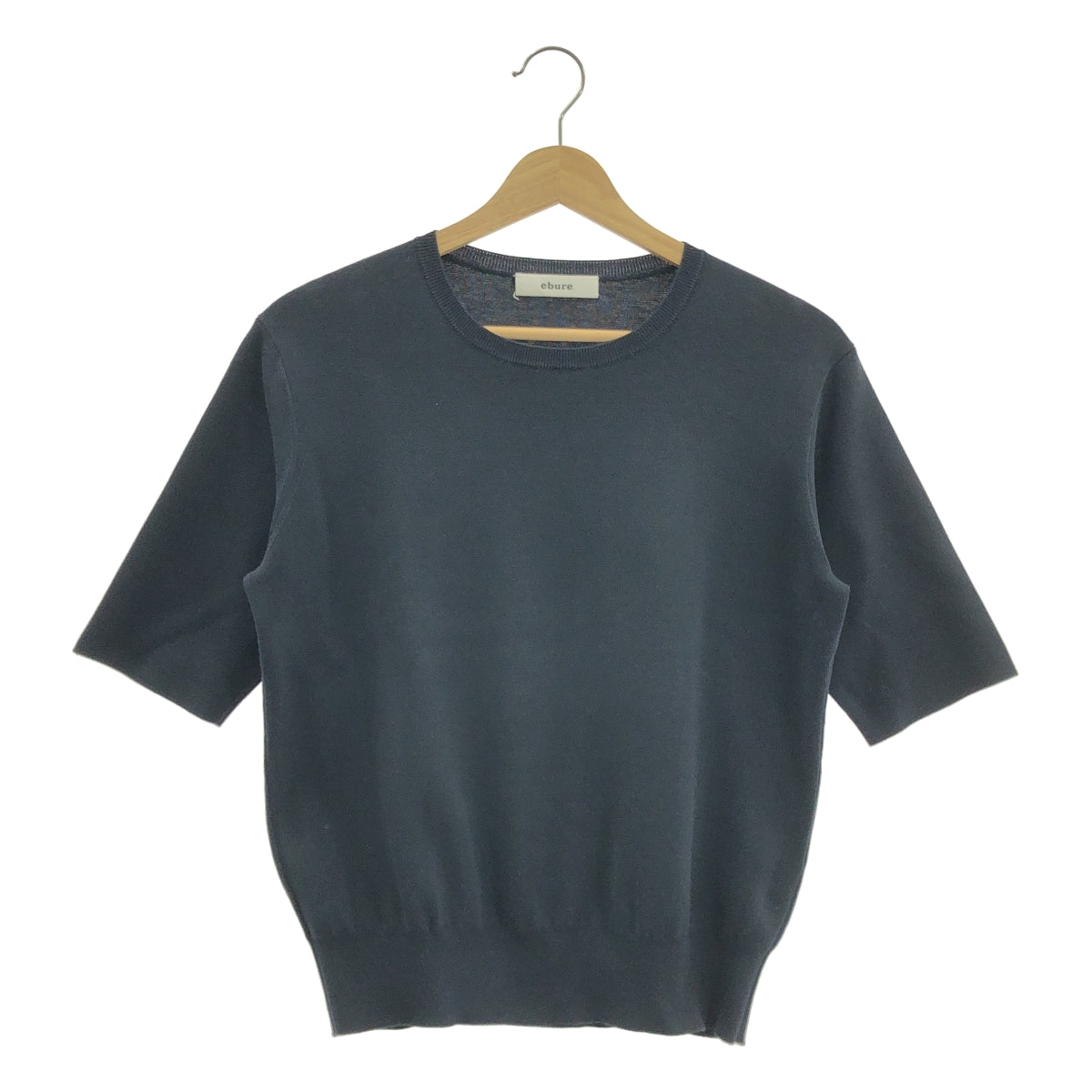 ebure / エブール | コットン シルク ニットTシャツ | F | レディース ebure / エブール | コットン シルク ニットTシャツ | F | レディース