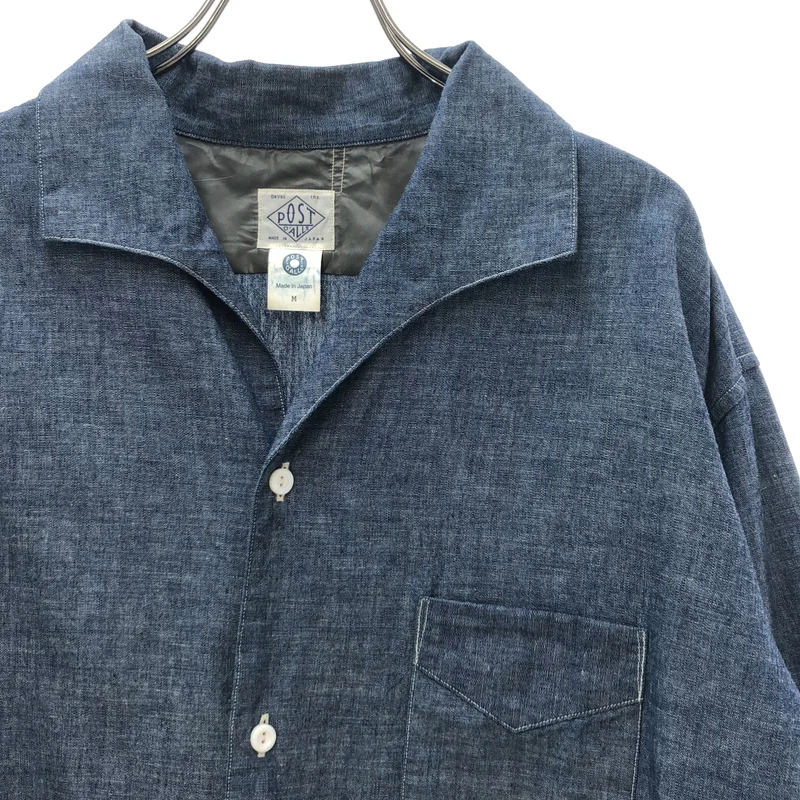 POST O'ALLS / ポストオーバーオールズ | シャンブレーオープンカラーシャツ_長袖 | M | メンズ