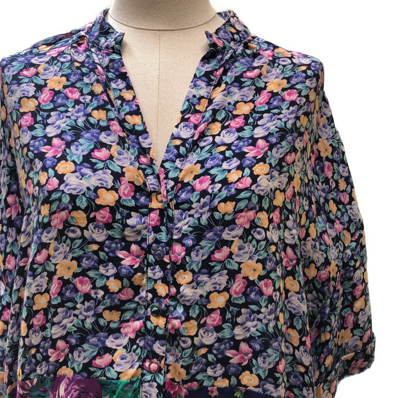 77 circa / ナナナナサーカ | circa make flower pattern s/s all in one / フラワープリント パッチワーク オールインワン | ONE | レディース