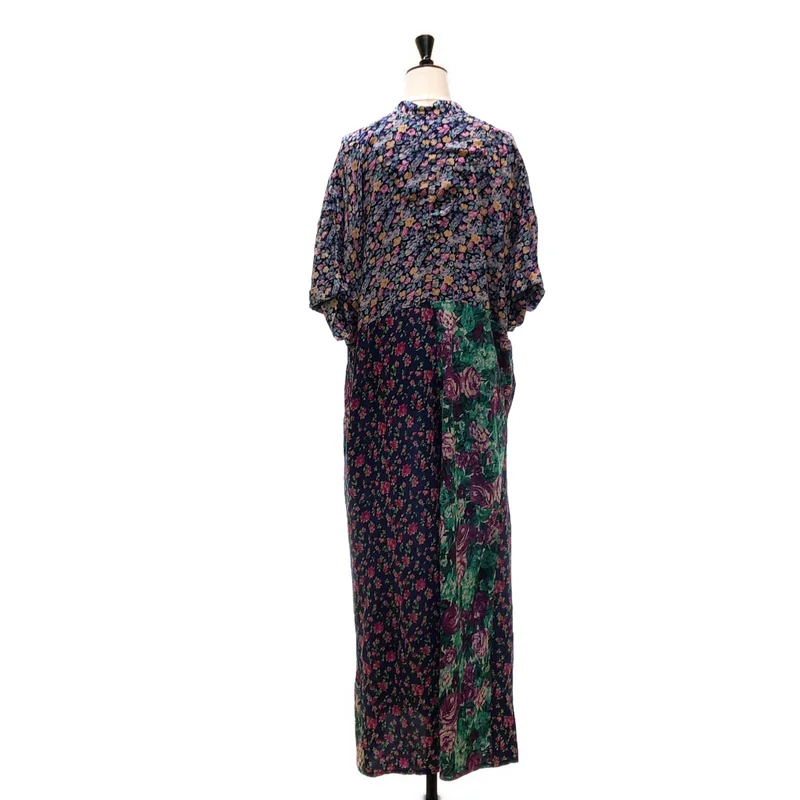 77 circa / ナナナナサーカ | circa make flower pattern s/s all in one / フラワープリント パッチワーク オールインワン | ONE | レディース