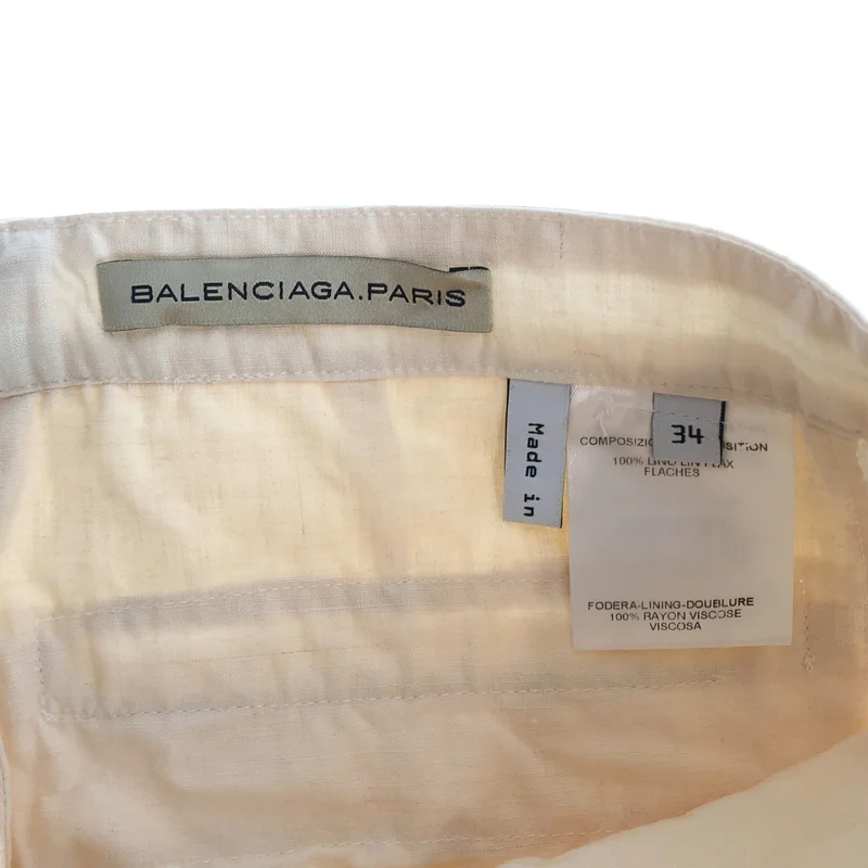 BALENCIAGA / バレンシアガ | リネン ブーツカット スラックスパンツ | 34 | レディース