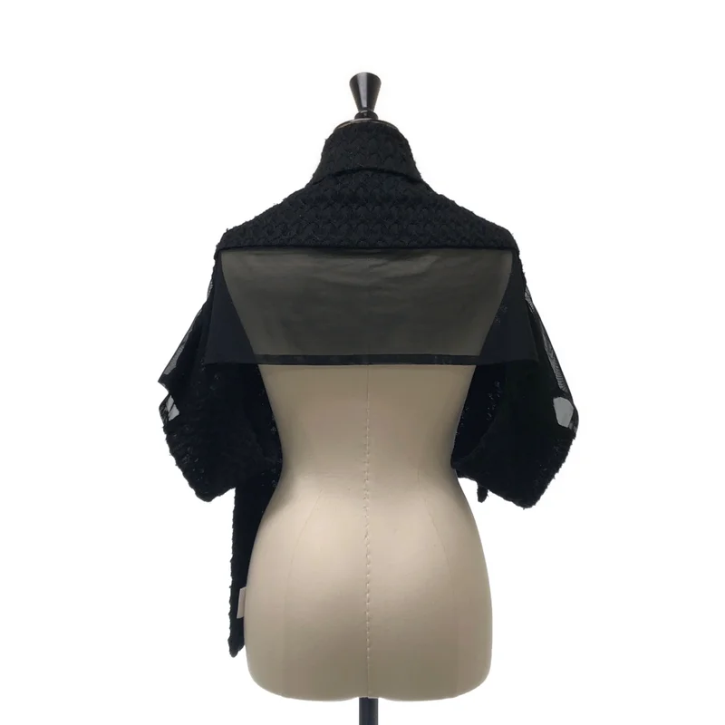 YOHJI YAMAMOTO +NOIR / ヨウジヤマモトプリュスノアール | 1997AW | 変形 チュール切替 ストール ケープ ジャケット | 3 | レディース