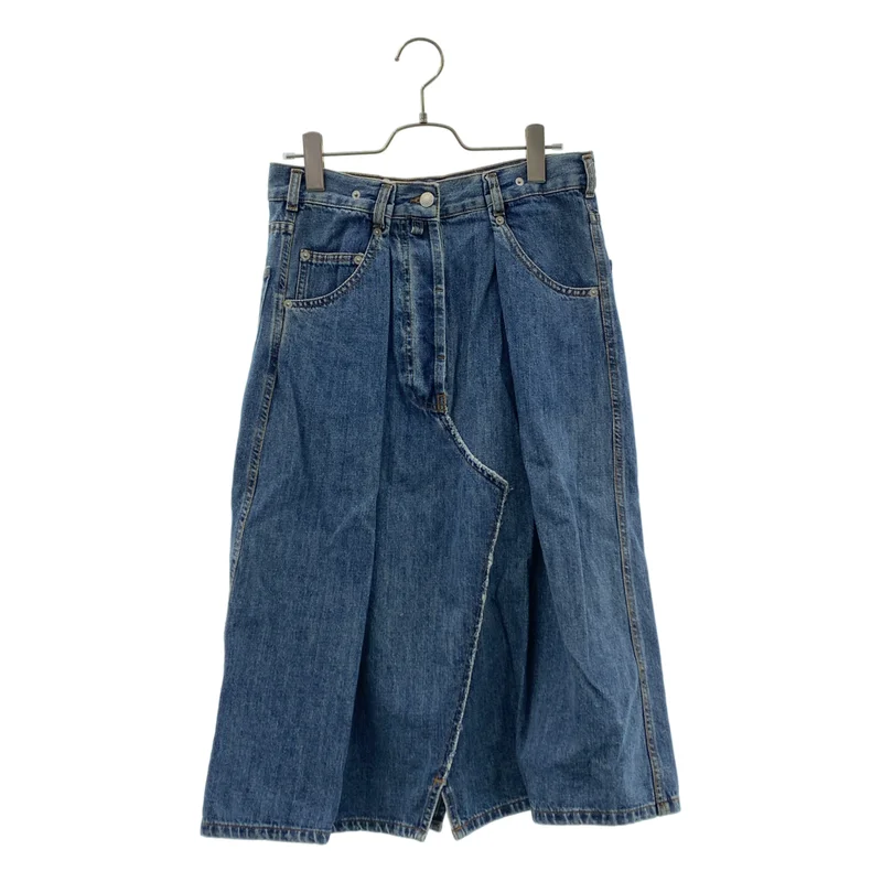 DRIES VAN NOTEN / ドリスヴァンノッテン | タック デニム ロング フレアスカート | 34 | レディース