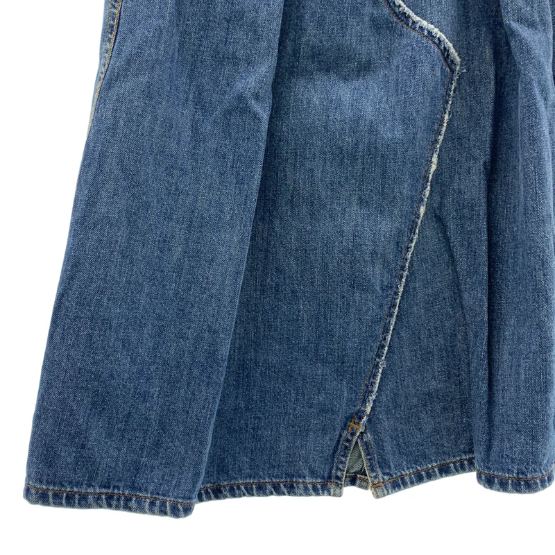DRIES VAN NOTEN / ドリスヴァンノッテン | タック デニム ロング フレアスカート | 34 | レディース
