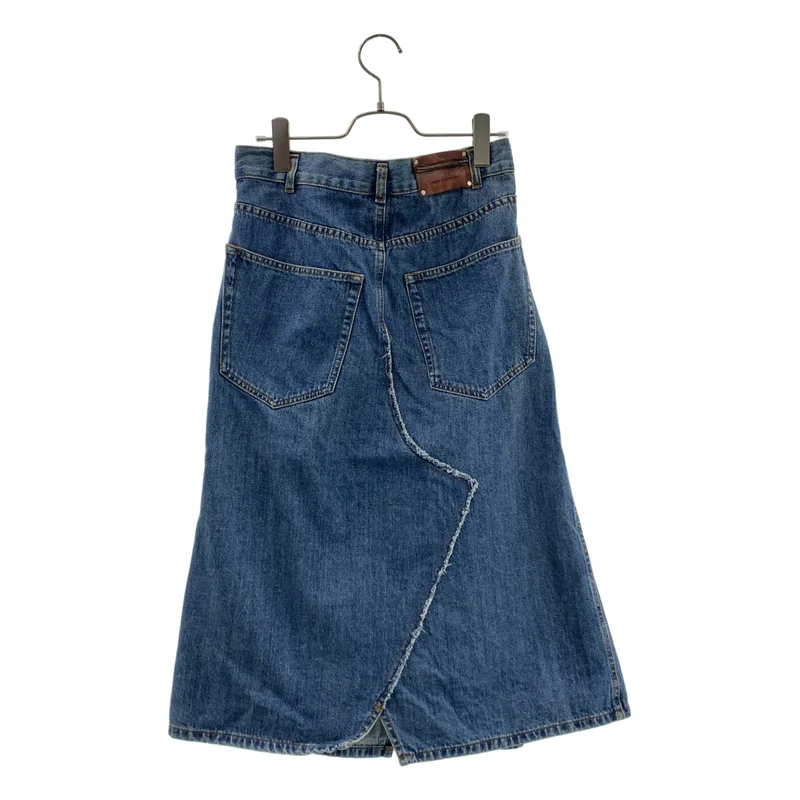 DRIES VAN NOTEN / ドリスヴァンノッテン | タック デニム ロング フレアスカート | 34 | レディース