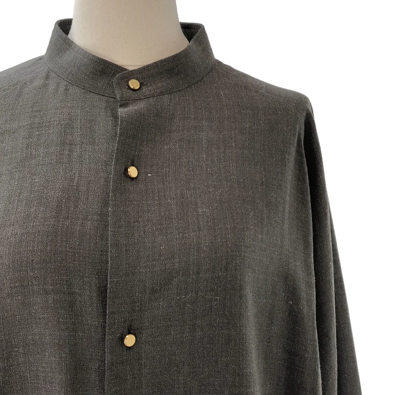 THE RERACS / ザリラクス | 2026SS | SILK/RAMIE PLAIN WEAVE FRONT TUCK POLO DRESS / シルク リネン フロントタック ポロワンピース | 38 | レディース