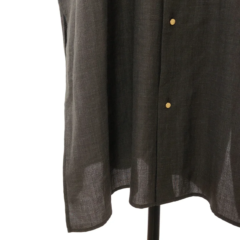 THE RERACS / ザリラクス | 2026SS | SILK/RAMIE PLAIN WEAVE FRONT TUCK POLO DRESS / シルク リネン フロントタック ポロワンピース | 38 | レディース