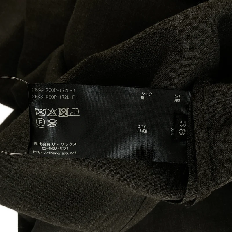 THE RERACS / ザリラクス | 2026SS | SILK/RAMIE PLAIN WEAVE FRONT TUCK POLO DRESS / シルク リネン フロントタック ポロワンピース | 38 | レディース