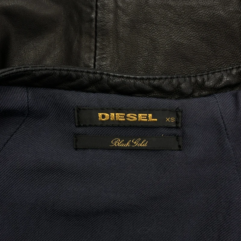 DIESEL BLACK GOLD / ディーゼルブラックゴールド | ノーカラー ショートレザージャケット | XS | レディース