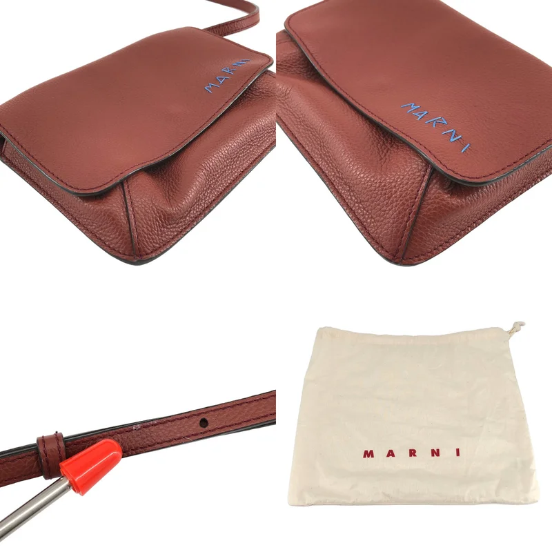 MARNI / マルニ | POCHETTE ロゴ レザー ショルダーバッグ |