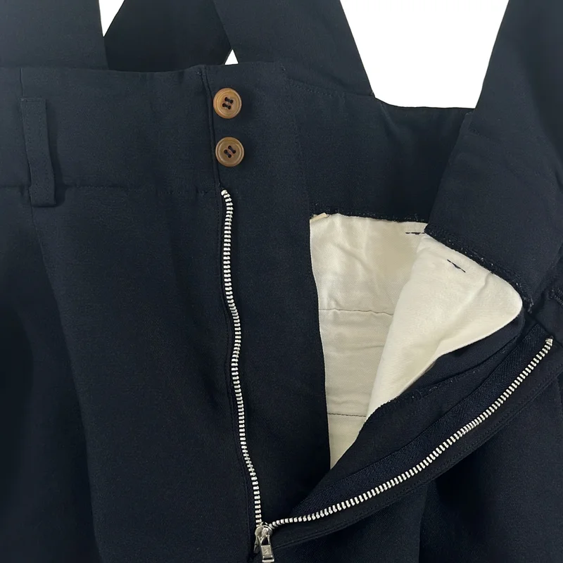 COMME des GARCONS / コムデギャルソン | 2015AW | ポリエステル 製品加工 2タック ワイド 吊りパンツ | XS | レディース