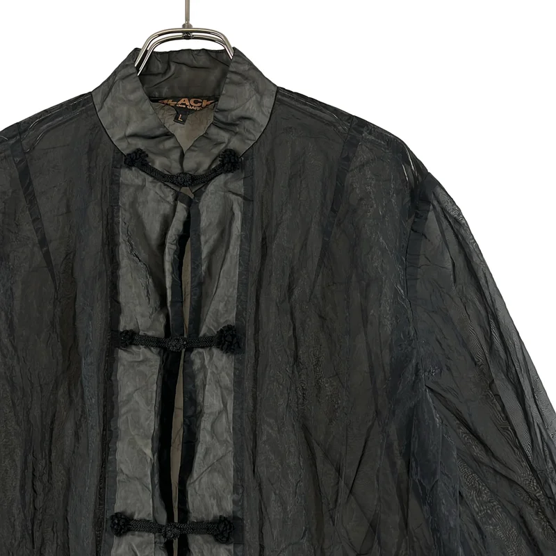 BLACK COMME des GARCONS / ブラックコムデギャルソン | 2020AW | ポリエステル シアー チャイナコート | L | レディース