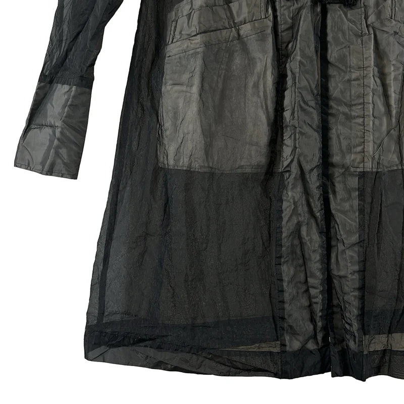 BLACK COMME des GARCONS / ブラックコムデギャルソン | 2020AW | ポリエステル シアー チャイナコート | L | レディース
