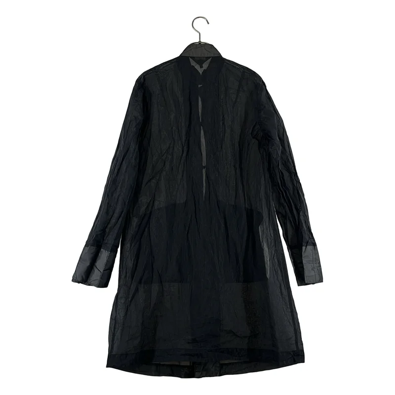 BLACK COMME des GARCONS / ブラックコムデギャルソン | 2020AW | ポリエステル シアー チャイナコート | L | レディース