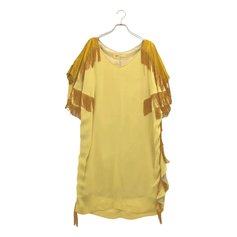 TOGA PULLA / トーガプルラ | GEORGETTE FRINGE DRESS ジョーゼットフリンジ ドレス ワンピース | 1 | レディース