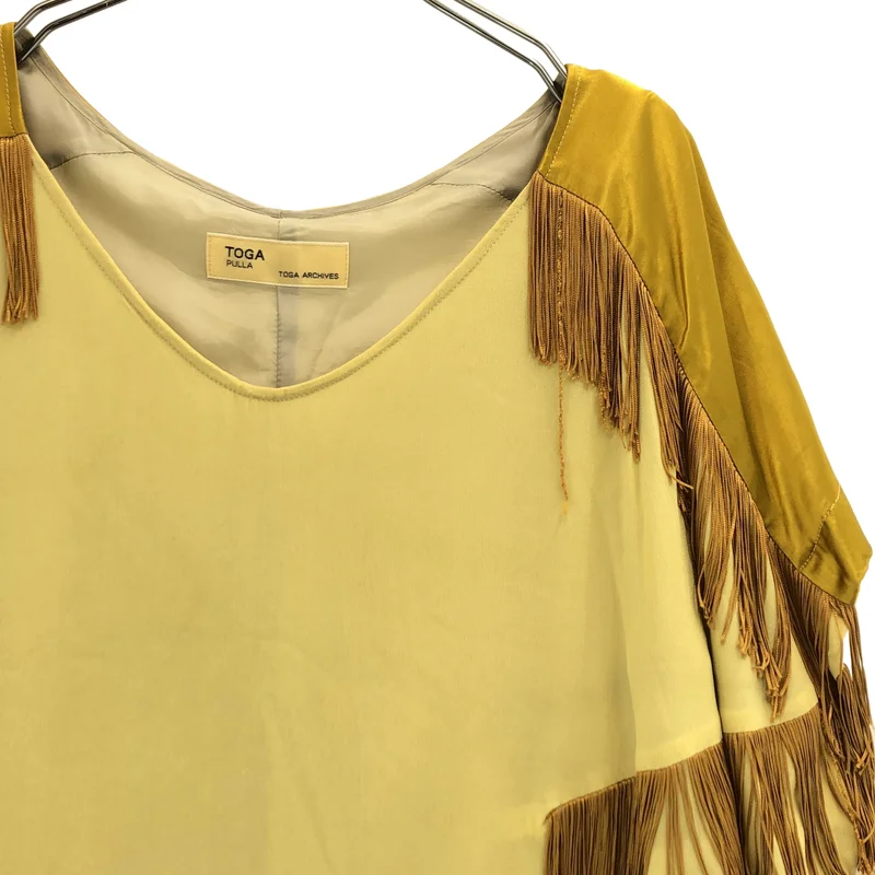TOGA PULLA / トーガプルラ | GEORGETTE FRINGE DRESS ジョーゼットフリンジ ドレス ワンピース | 1 | レディース