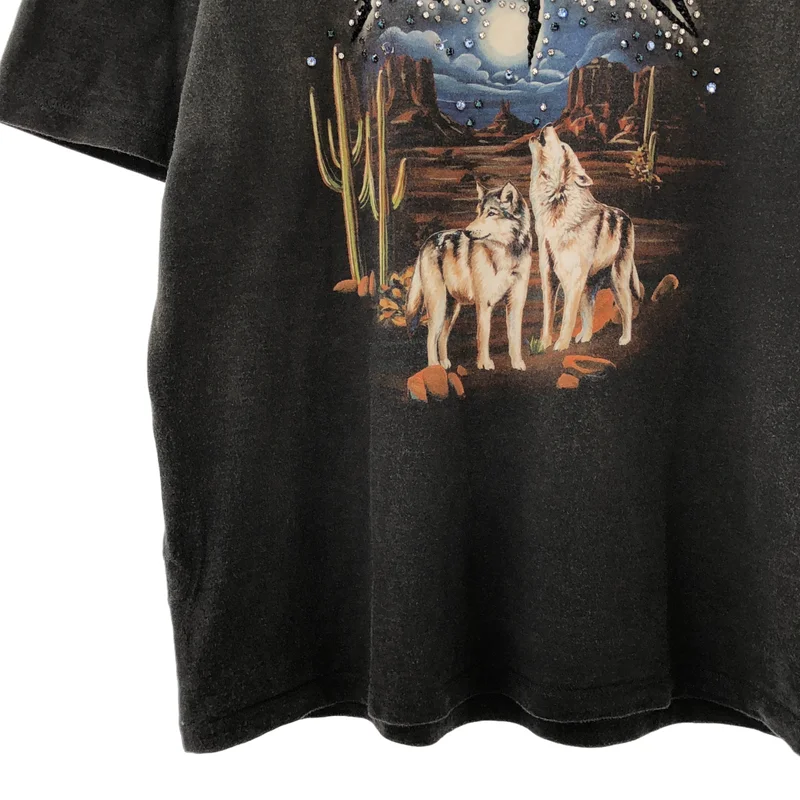 miu miu / ミュウミュウ | ビジュー装飾 ウルフプリント Tシャツ | XS | レディース