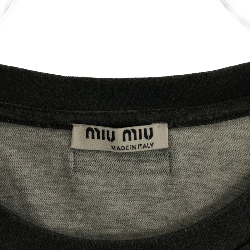 miu miu / ミュウミュウ | ビジュー装飾 ウルフプリント Tシャツ | XS | レディース