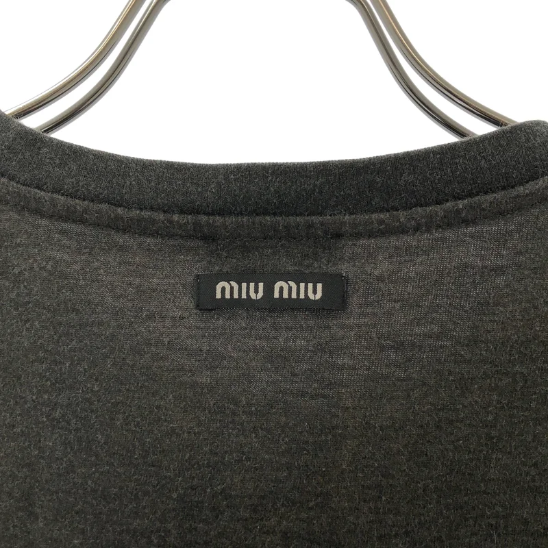miu miu / ミュウミュウ | ビジュー装飾 ウルフプリント Tシャツ | XS | レディース