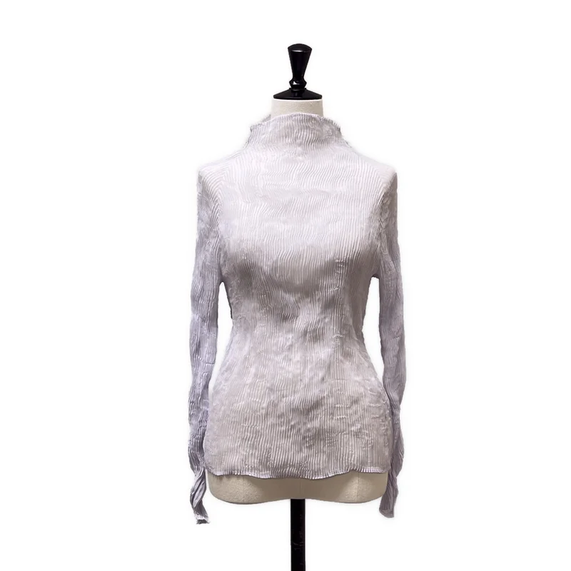 ISSEY MIYAKE / イッセイミヤケ | プリーツ ハイネック トップス | 2 | レディース