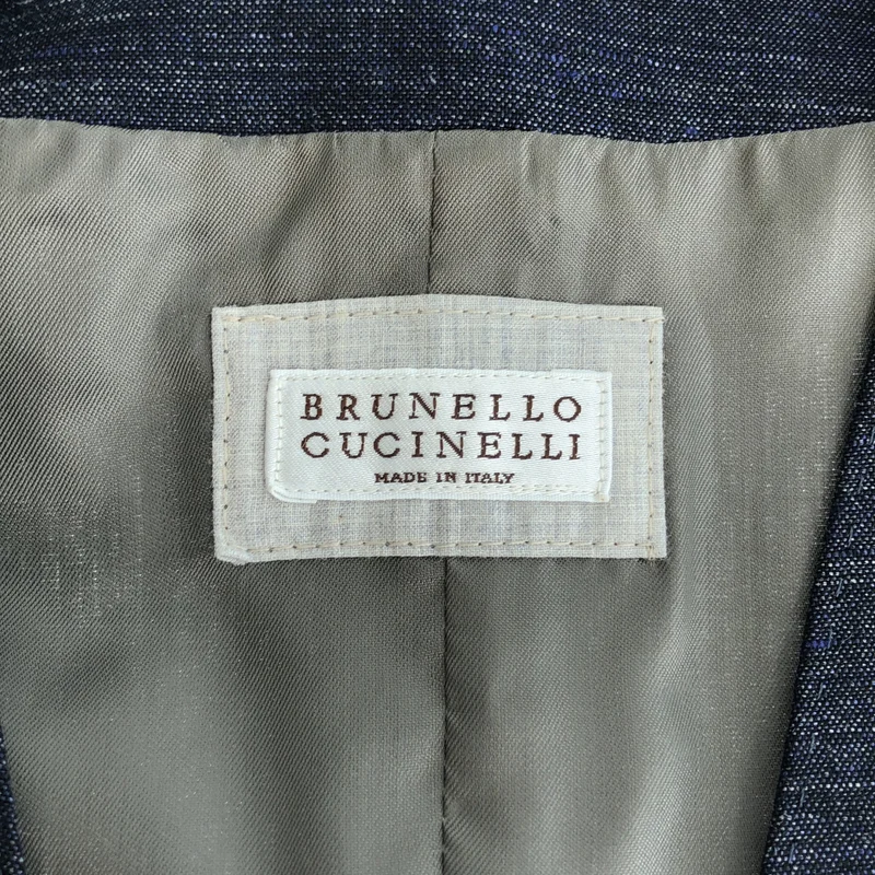 BRUNELLO CUCINELLI / ブルネロクチネリ | リネン ウール 金ボタン ベスト | 48 | メンズ