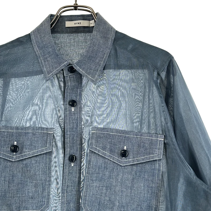 HYKE / ハイク | 2025SS | SHEER CHAMBRAY SHIRT シャツ | 2 | レディース