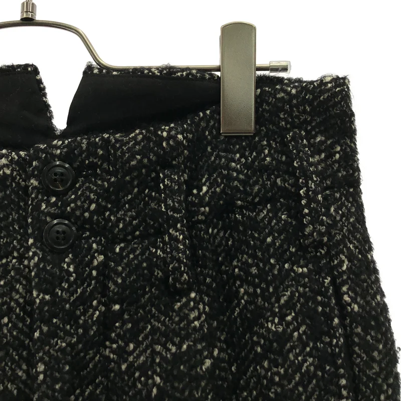 Robes&Confections / ローブス＆コンフェクションズ | Cotton Mohair Alpaca Herringbone Pants / コットン モヘヤ アルパカ ヘリンボーン タックワイドパンツ | 1 | レディース