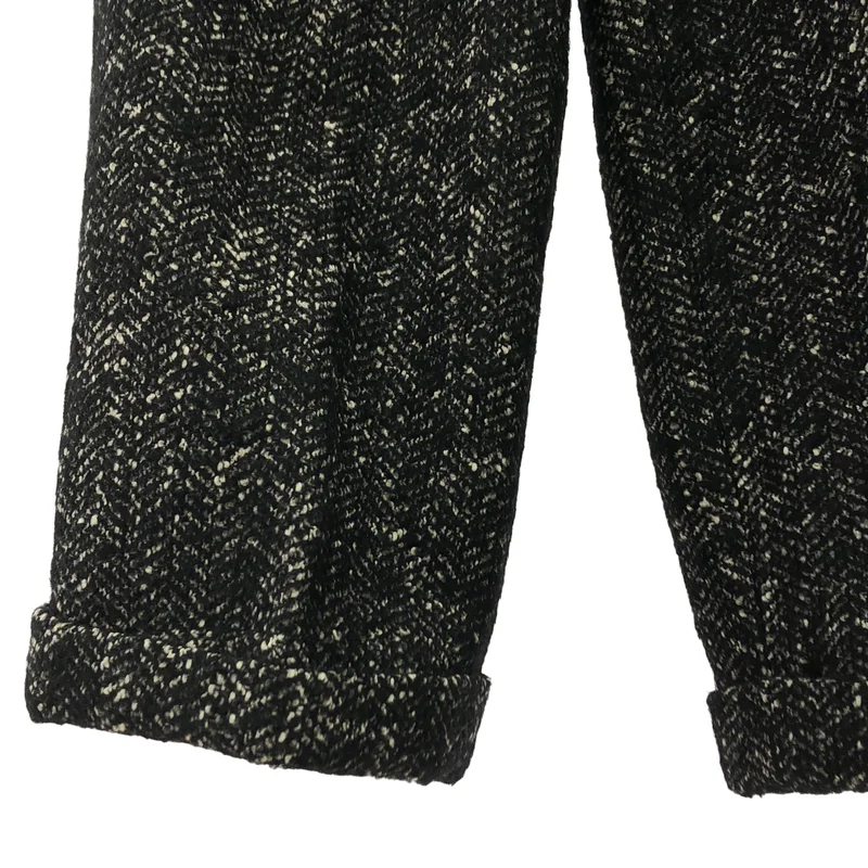 Robes&Confections / ローブス＆コンフェクションズ | Cotton Mohair Alpaca Herringbone Pants / コットン モヘヤ アルパカ ヘリンボーン タックワイドパンツ | 1 | レディース