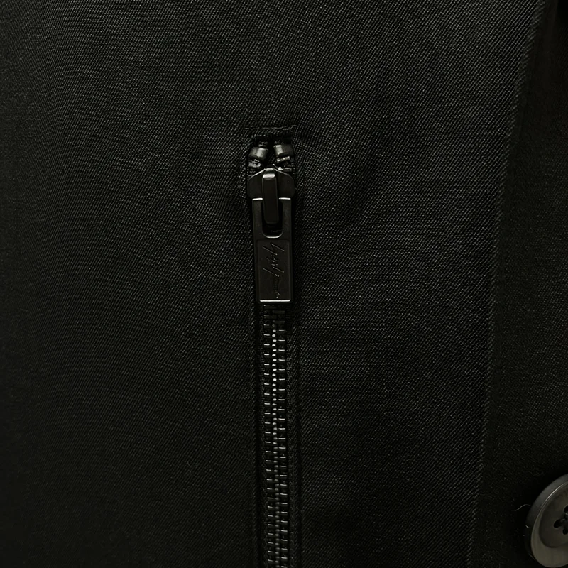 YOHJI YAMAMOTO POUR HOMME / ヨウジヤマモトプールオム | 2025AW | WOOL GABARDINE 3BUTTONS ZIP LONG COAT / ウールギャバ 3B ジップロングコート | 2 | メンズ