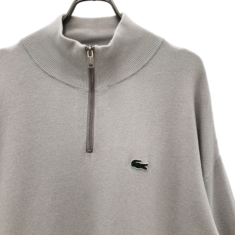 LACOSTE / ラコステ | × BEAUTY&YOUTH / 別注 コットン ロゴ ハーフジップニット | 2 | メンズ