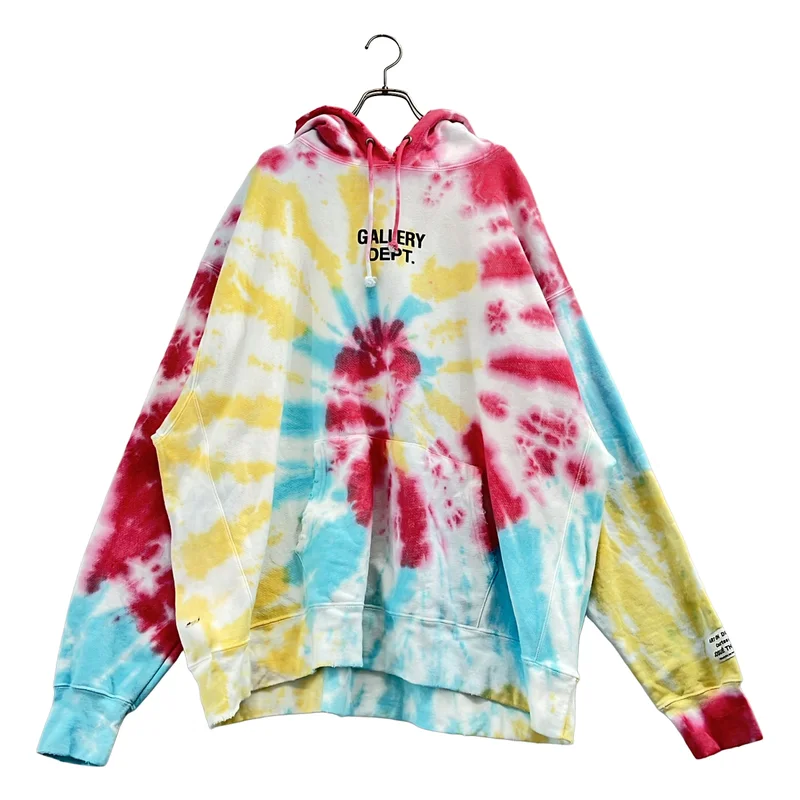GALLERY DEPT. / ギャラリーデプト | 2021AW | ダメージ加工 タイダイ染め ロゴプリント パーカー | XL | メンズ