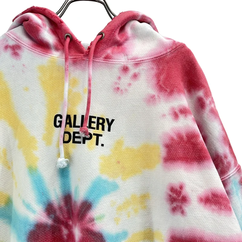 GALLERY DEPT. / ギャラリーデプト | 2021AW | ダメージ加工 タイダイ染め ロゴプリント パーカー | XL | メンズ