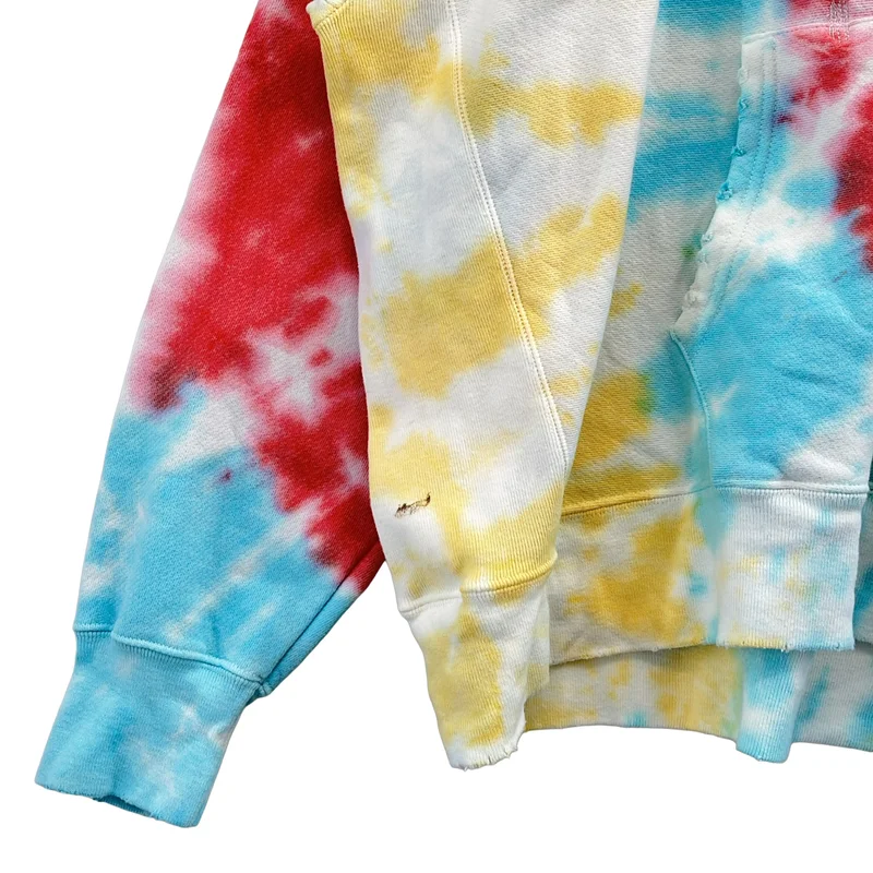 GALLERY DEPT. / ギャラリーデプト | 2021AW | ダメージ加工 タイダイ染め ロゴプリント パーカー | XL | メンズ