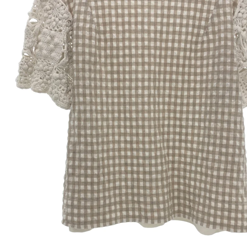 tricot COMME des GARCONS / トリココムデギャルソン | ギンガムチェック ニット切替 ブラウス | M | レディース