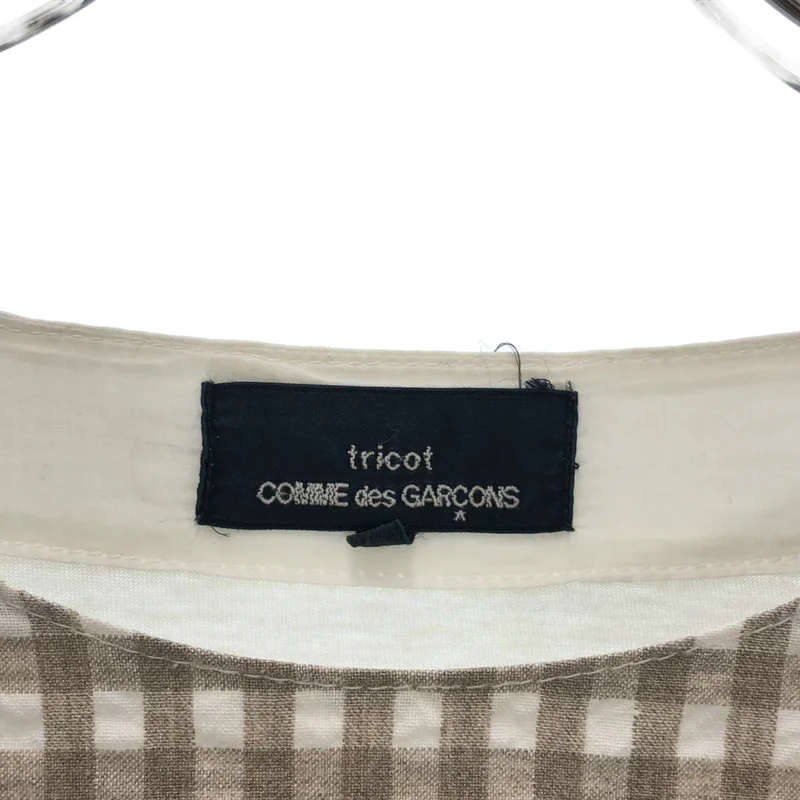tricot COMME des GARCONS / トリココムデギャルソン | ギンガムチェック ニット切替 ブラウス | M | レディース