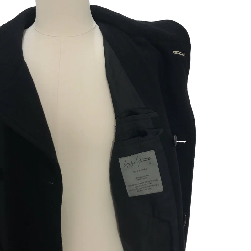 YOHJI YAMAMOTO POUR HOMME / ヨウジヤマモトプールオム | 2022AW | ベルト付き ツイルフランネルJラウンドカラーコート | 1 | メンズ