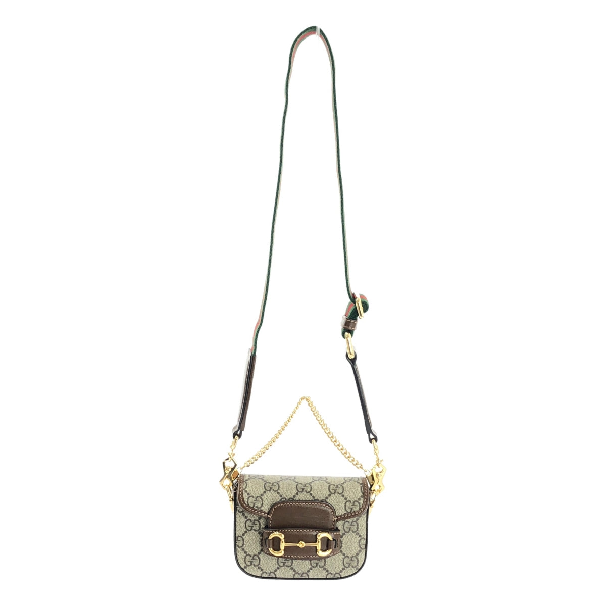 【美品】  GUCCI / グッチ | ホースビット ショルダーストラップウォレット | ベージュ / ブラウン | レディース 美品】 GUCCI / グッチ | ホースビット ショルダーストラップ