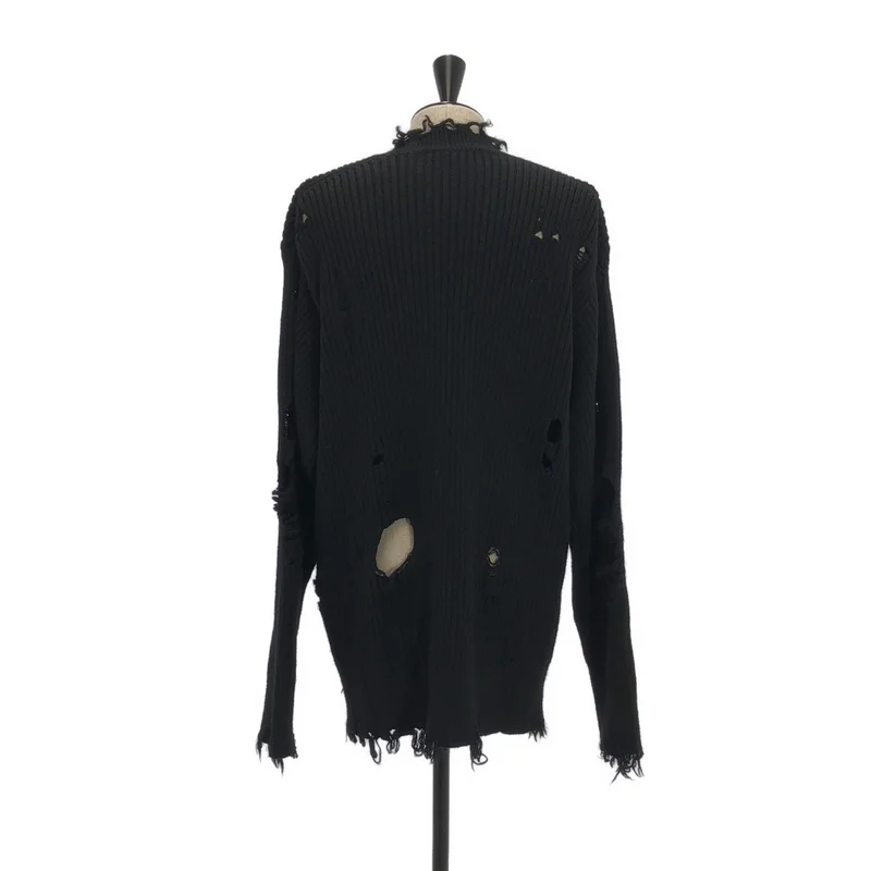 JOHN LAWRENCE SULLIVAN / ジョンローレンスサリバン | 2026AW | DAMAGED RIB KNIT CARDIGAN / ウール ダメージ リブニットカーディガン | S | メンズ