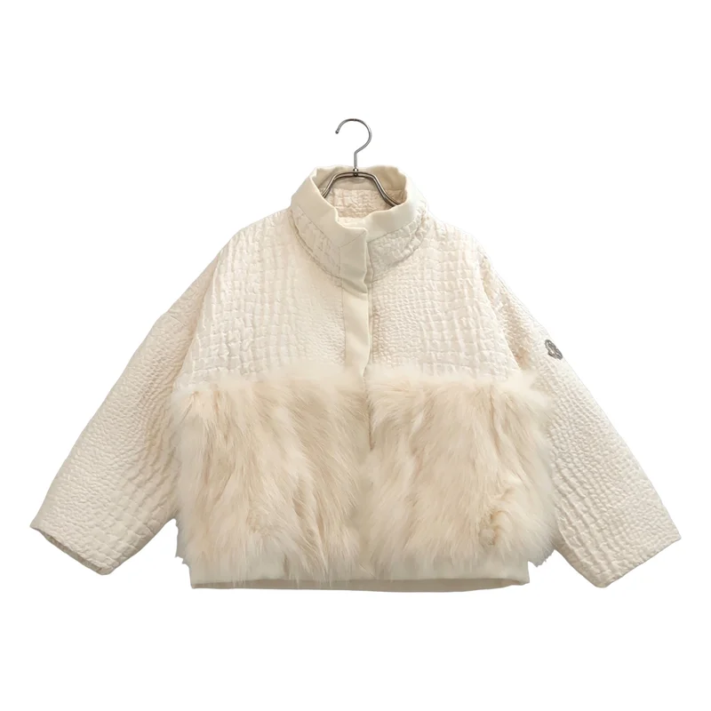 MONCLER / モンクレール | GAMME ROUGE ファーコンビ ショートダウンジャケット | 0 | レディース
