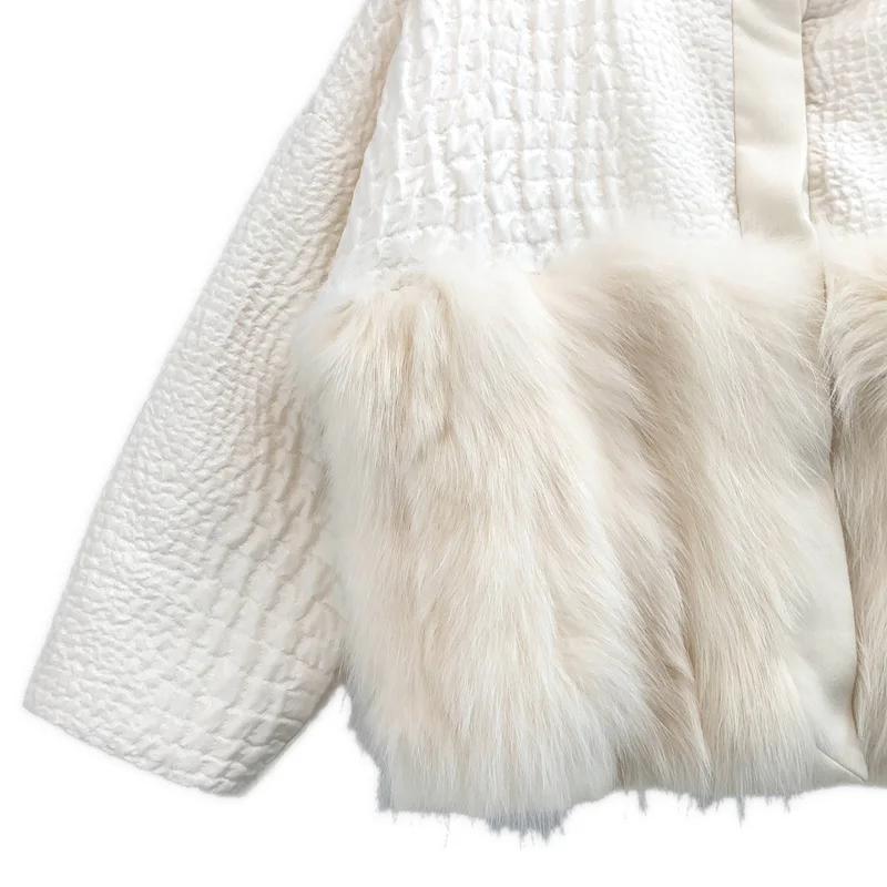 MONCLER / モンクレール | GAMME ROUGE ファーコンビ ショートダウンジャケット | 0 | レディース